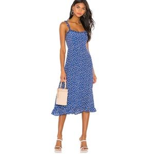 FAITHFULL THE BRAND Noemi Blue & White Midi Dress